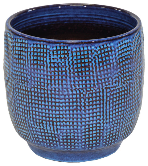 Vaso Bohemian Grid Pot Antic Blue