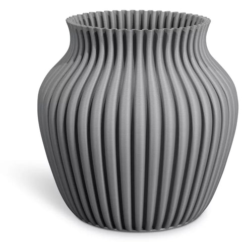 Vaso 3D Curve, Ø 21 cm, altezza 20 cm, Grigio Cenere