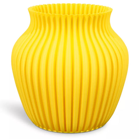 Vaso 3D Curve, Ø 21 cm, altezza 20 cm, Giallo Limone