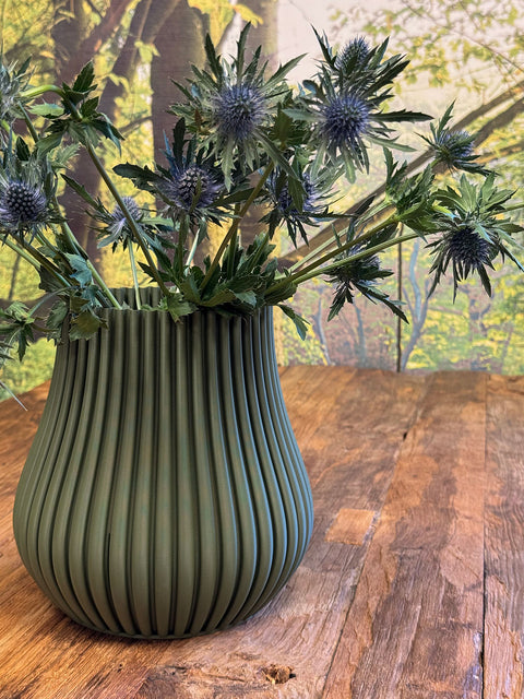 Vaso 3D Drop, Ø 21 cm, altezza 20 cm, Verde Bosco